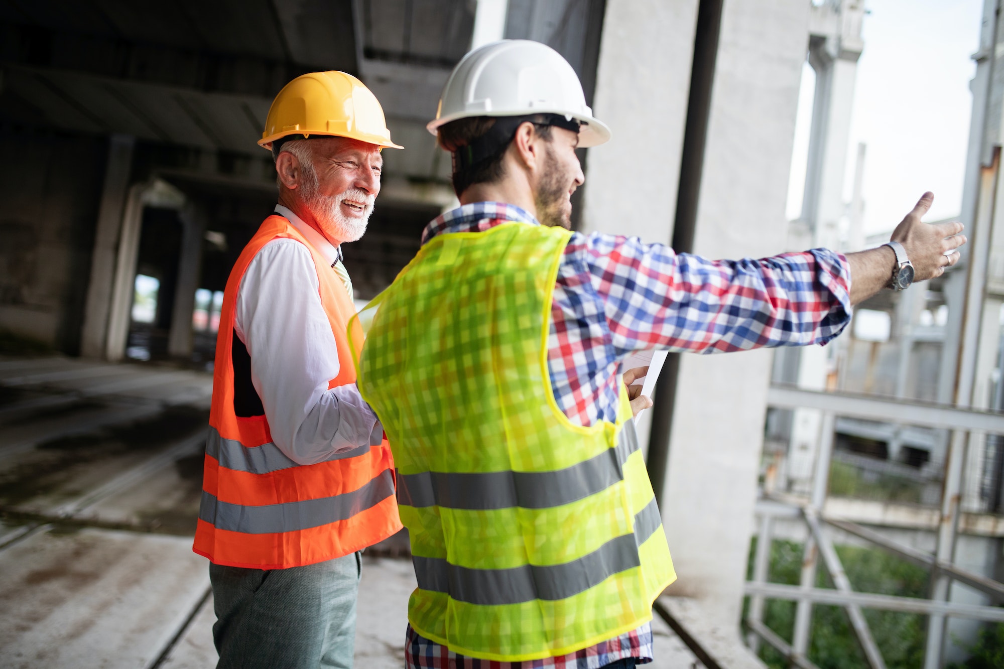 Group of construction engineer working in construction site